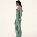 Green Debbie Lace Trousers
