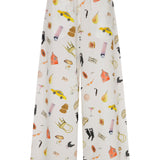 White mixed trousers