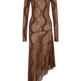 Mocha Mousse Lace Dress